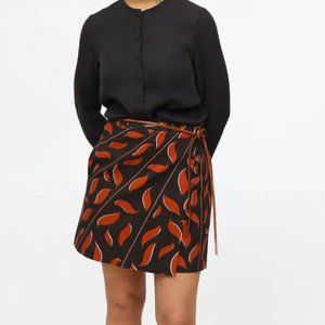 Dorothee Schumacher Black +Orange Wrap Mini Skirt-Cotton-Large